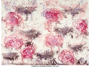 41058: Joan Snyder (b. 1940) Wild Roses, 2010 Lithograp