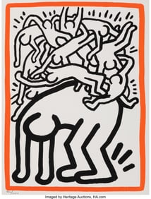 41069: Keith Haring (1958-1990) Fight Aids Worldwide (U