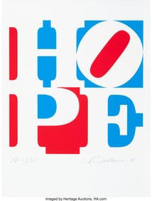 41073: Robert Indiana (1928-2018) Hope, 2008 Screenprin
