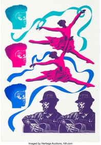 41085: Elizabeth Catlett (1915-2012) Fiesta, 1988 Scree