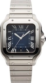 12001: Cartier Santos Large Stainless Steel Wristwatch