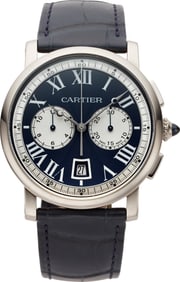 12009: Cartier Rotonde De Cartier 18k White Gold Wristw