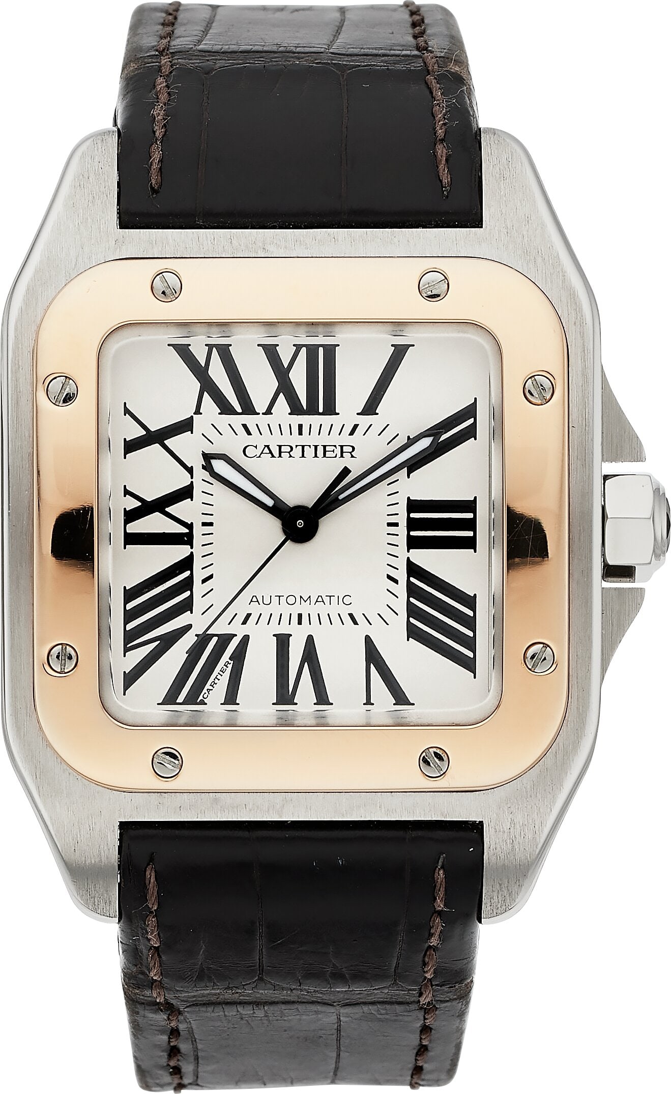 Cartier Santos 100 Stainless Steel & 18k Rose Go (1 of 4)