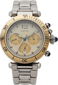 12014: Cartier Pasha Two Tone Gold And Stainless Steel