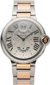 12017: Cartier Ballon Bleu Two Time zone Stainless Stee