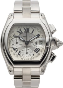 12018: Cartier Roadster Chronograph Stainless Steel Wri