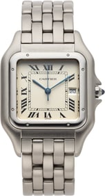12019: Cartier Jumbo Panther Stainless Steel Wristwatch