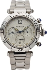 12021: Cartier Stainless Steel Pasha Chronograph Wristw