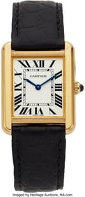 12025: Cartier Tank 18k Yellow Gold Unisex Ref.. W52000