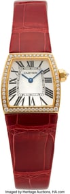 12034: Cartier La Dona 18K Rose Gold With Diamond Bezel