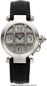 12037: Cartier 18k White Gold Pasha Lady's Wristwatch