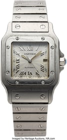 12039: Cartier Stainless Steel Santos Galbée Wristwatc