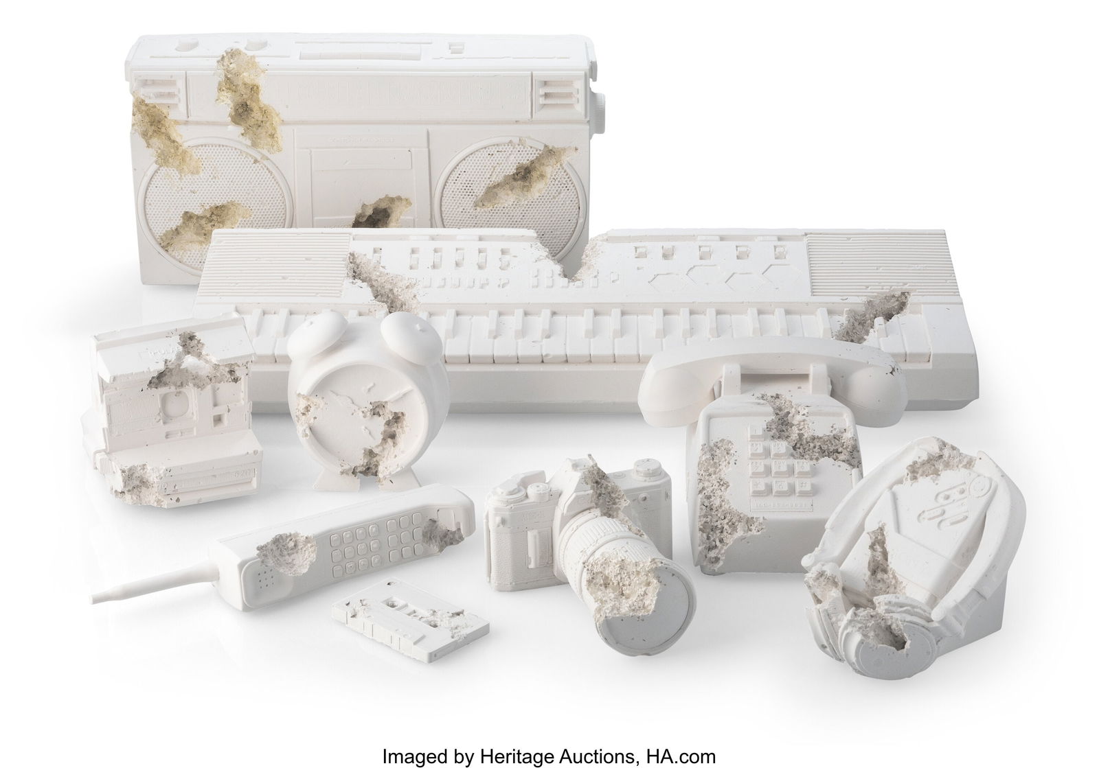 Daniel Arsham (b. 1980) Future Relics 01-09: Com: Daniel Arsham (b. 1980) Future Relics 01-09: Complete Excavation Set (nine works), 2013-2018 Plaster and glass 3-3/8 x 26-1/4 x 9-1/4 inches (8&