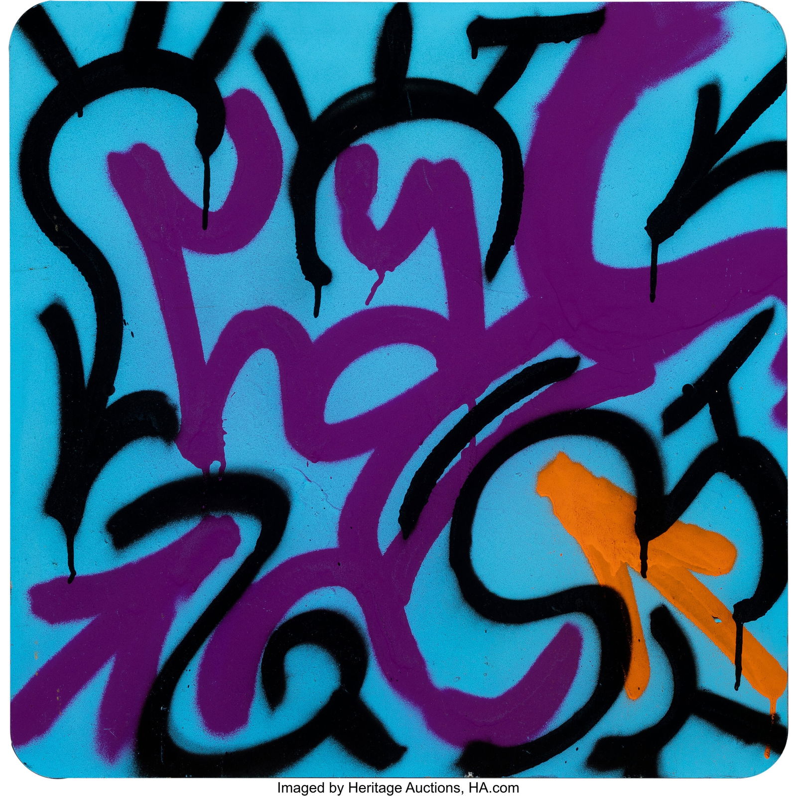 LA II (b. 1967) Reborn Stop Sign Acrylic and sp: LA II (b. 1967) Reborn Stop Sign Acrylic and spray paint on recycled metal sign 24 x 24 inches (61.0 x 61.0 cm) Reborn Stop Sign converts an authentic New York