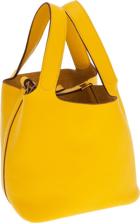 Hermes Jaune Togo Leather Picotin PM Tote Bag : Hermes Jaune Togo Leather Picotin PM Tote Bag Excellent Condition 7" Wid