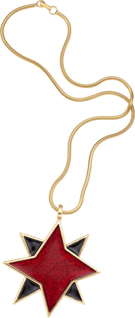 Yves Saint Laurent Red & Black Enamel Necklace : Yves Saint Laurent Red & Black Enamel Necklace Very Good to Excellent Condition 22"