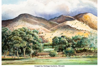 76018: Peter Hurd (American, 1904-1984) Rain Coming Wat