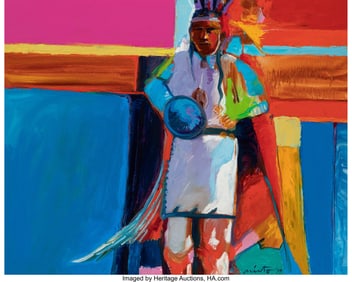 76097: John Nieto (American, 1936-2018) Feast Day at Na