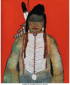 76098: Kevin Red Star (American, b. 1943) Crow Scout Ac