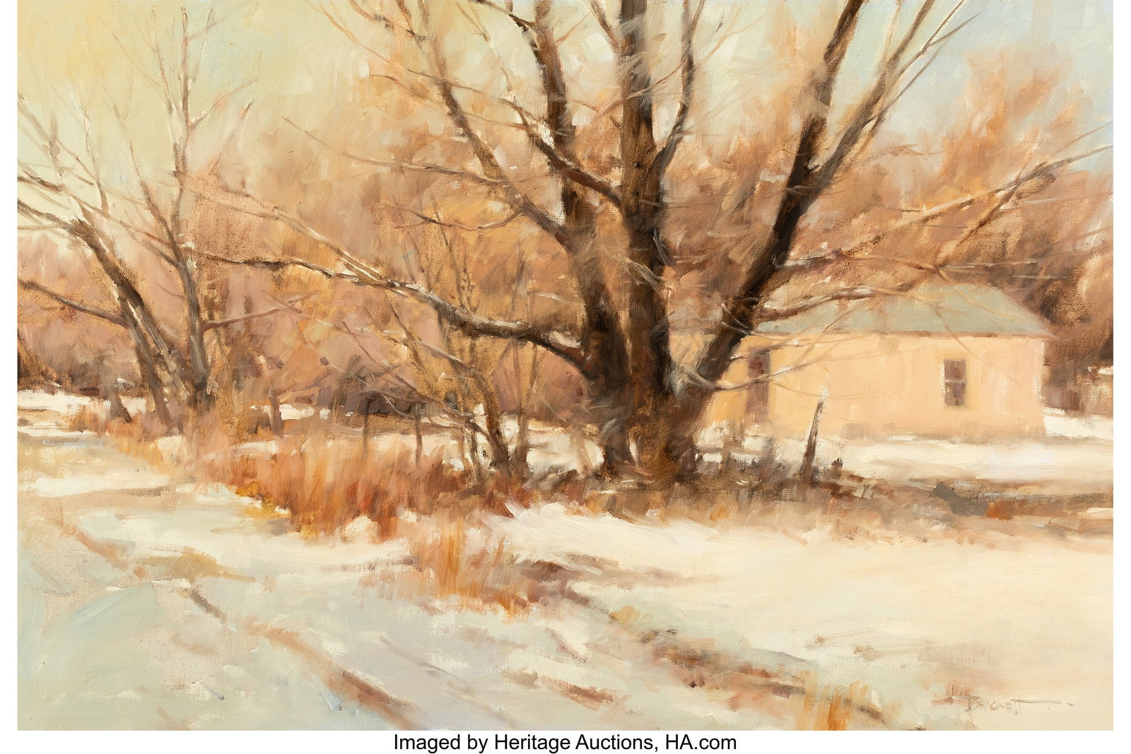 Don Brackett (American, b. 1932) Taos Street, 19: Don Brackett (American, b. 1932) Taos Street, 1983 Oil on canvas 24 x 36 inches (61.0 x 91.4 cm) Signed lower right: Brackett Signed, d