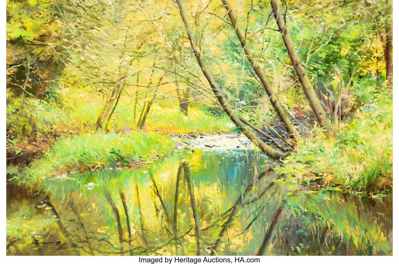 Richard Earl Thompson (American, 1914-1991) Wand: Richard Earl Thompson (American, 1914-1991) Wandering Brook, 1983 Oil on canvas 24 x 36 inches (61.0 x 91.4 cm) Signed and dated lower left: R&perio