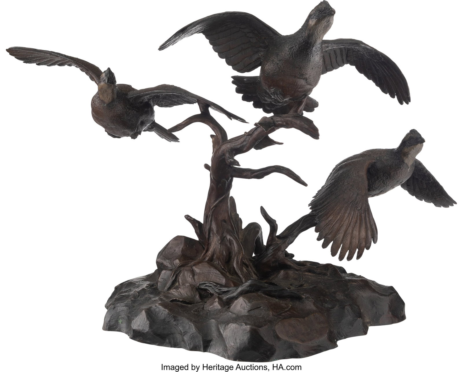 Clark Everice Bronson (American, b. 1939) Headin: Clark Everice Bronson (American, b. 1939) Heading for New Cover, 1979 Bronze with dark brown patina 20-1/2 x 23 inches (52.1 x 58.4 cm) (o