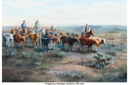 76227&colon; Renne Hughes &lpar;American&comma; 1941-1990&rpar; Herding Oil o