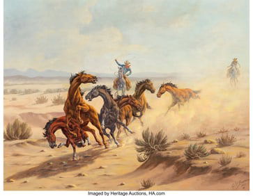 76229&colon; Cal Bromund &lpar;American&comma; 1903-1979&rpar; Round Up&comma; 1966