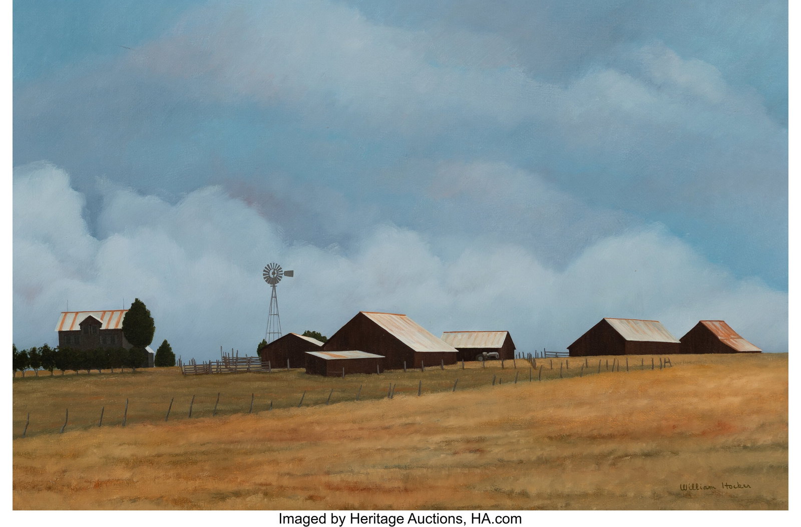 William Hocker (American, b. 1918) Near La Grang: William Hocker (American, b. 1918) Near La Grange Oil on canvas 20 x 30 inches (50.8 x 76.2 cm) Signed lower right: William Hocker PROVENANCE&colon