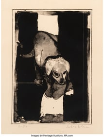 76273&colon; Fritz Scholder &lpar;American&comma; 1937-2005&rpar; Puppy in Bl