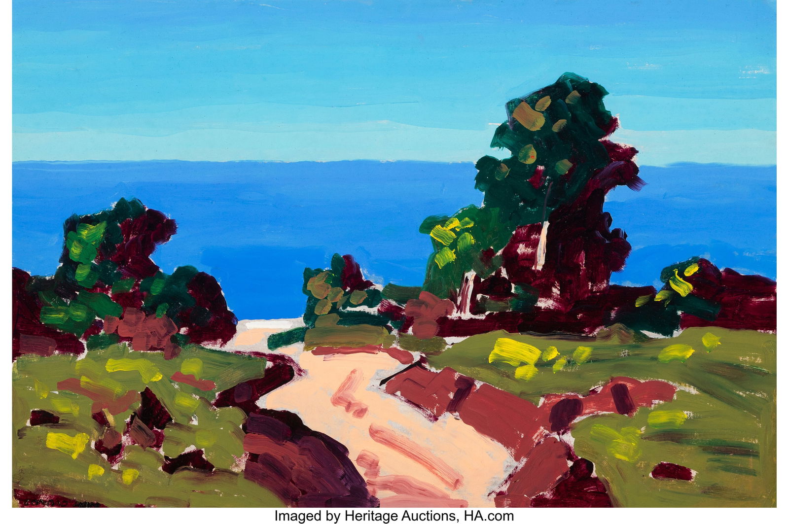 Conrad Buff (American, 1886-1975) Ocean Oil pape: Conrad Buff (American, 1886-1975) Ocean Oil paper laid on board 16 x 24 inches (40.6 x 61.0 cm) Bears artist's stamp lower left PROVENANCE: Private collec