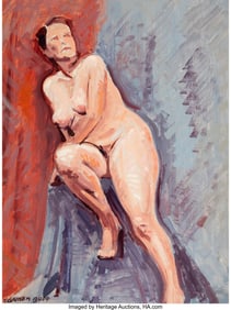 76284&colon; Conrad Buff &lpar;American&comma; 1886-1975&rpar; Nude Oil on bo