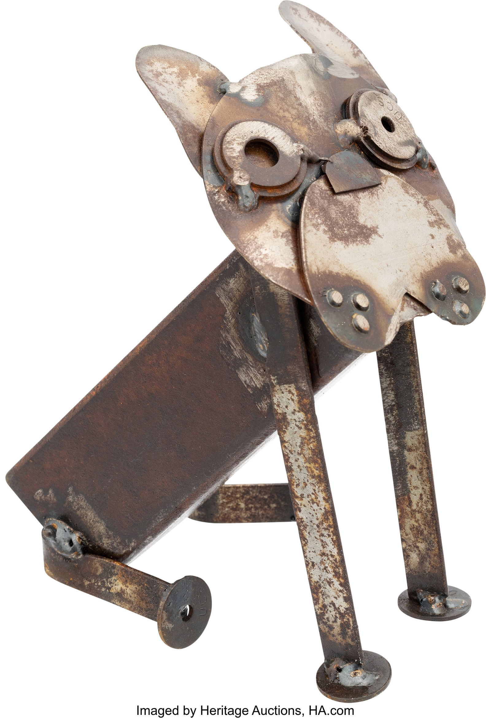 Jessie Anderson (Alexandra Breckenridge), Group: Jessie Anderson (Alexandra Breckenridge), Group of Metal Dog Sculptures from The Walking Dead (AMC 2010-2022, Season 6). Original group of (3) handmade