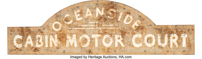 11707&colon; Oceanside Cabin Motor Court Sign from The Walkin