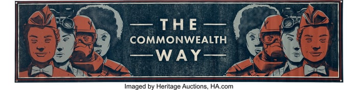 11708&colon; Commonwealth Community&comma; Pair of Propaganda Banne