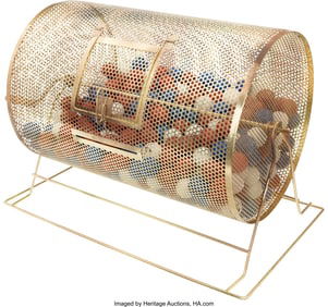 11710&colon; Commonwealth Lottery Raffle Drum with Tickets fr