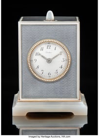 74032: A Cartier Opaque and Pearl Grey Guilloché Ename