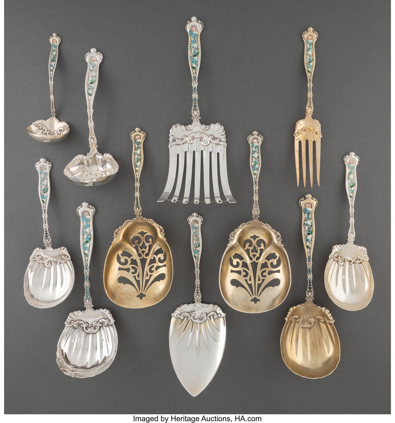 A Set of Eleven Whiting Mfg. Co. Dresden Pattern (1 of 3)