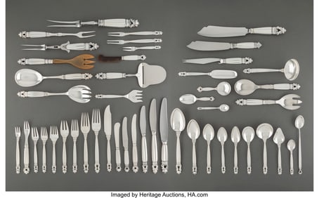 74197: A Five Hundred and Ten-Piece Georg Jensen Aco