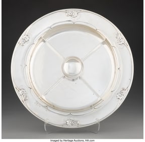 74202: A Georg Jensen No. 232L Silver Tray with Divider