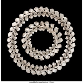 74203: A Georg Jensen Vertebrae Pattern Silver Necklace