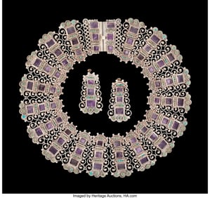 74223: A Matilde Poulat Silver, Turquoise, and Amethyst