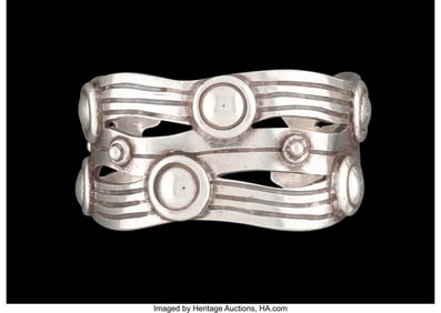 74232: A William Spratling River of Life Silver Cuff, T
