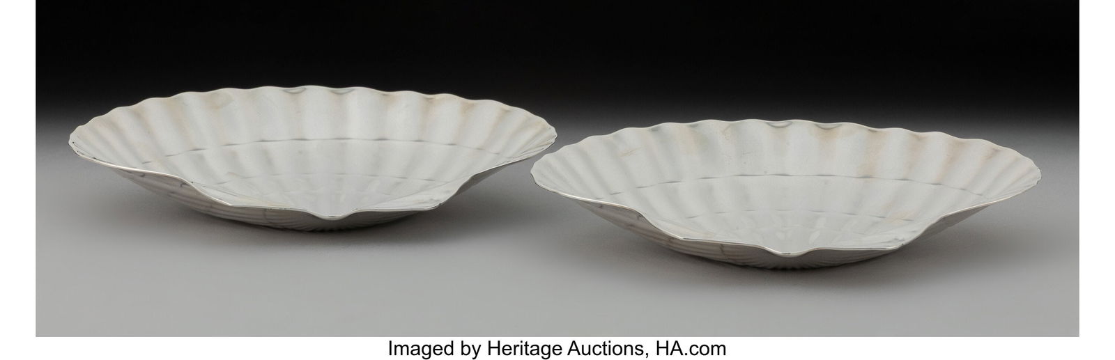 A Pair of Tiffany & Co. Silver Shell-Form Trinke (1 of 5)