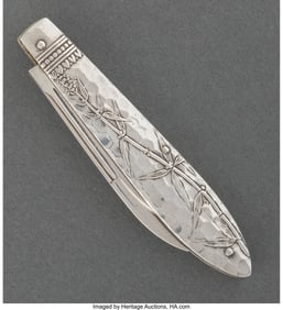 74301: A Gorham Mfg. Co. Japonesque Silver Pocket Knife