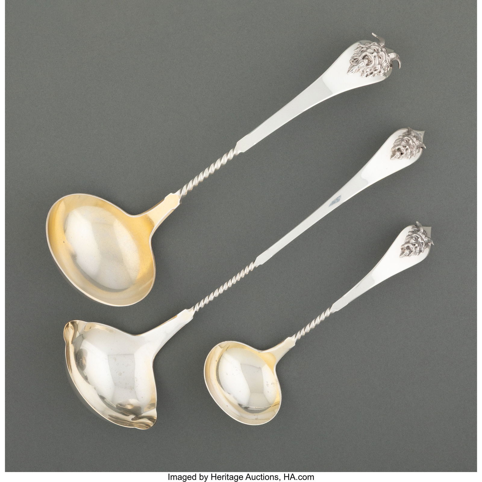 A Set of Three Gorham Mfg. Co. Partial Gilt Silv (1 of 4)