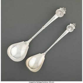 74310: Two Gorham Mfg. Co. Medallion Pattern Silver Lad