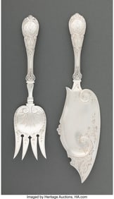 74317: A Two-Piece Braverman & Levy Silver Fish Serving