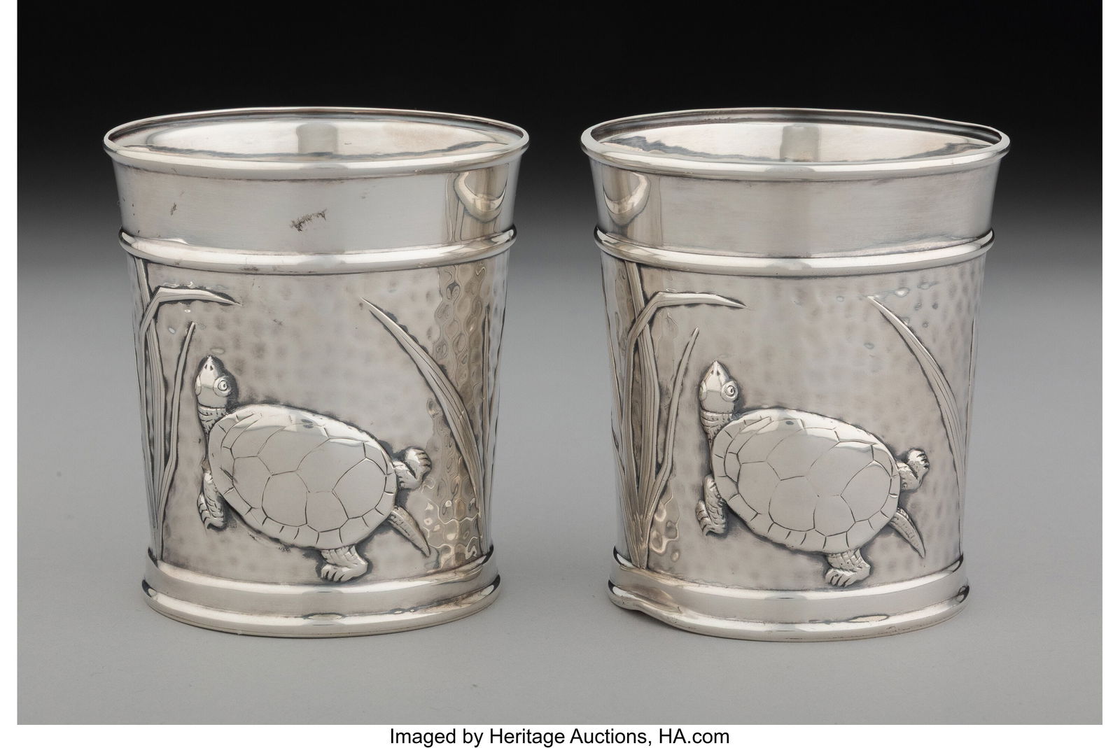 A Pair of American Silver Turtle Motif Cups for (1 of 5)