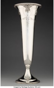 74333: An American Silver Trumpet Vase Marks: Cartier,